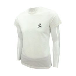 T1058  Custom made short sleeve pure white T-shirt design printed black logo T-shirt garment factory fashion women's clothing early childhood education center staff uniform T1058  Custom made short sleeve pure white T-shirt design printed black logo T-shirt garment factory fashion women's clothing early childhood education center staff uniform